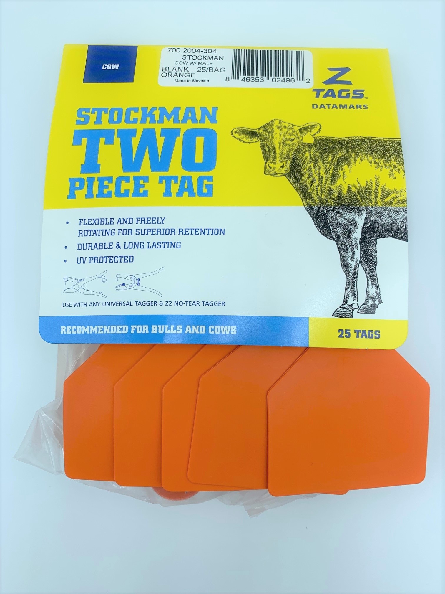 Z-Tag 2 Piece Tag - Cow (Orange) - Image 2