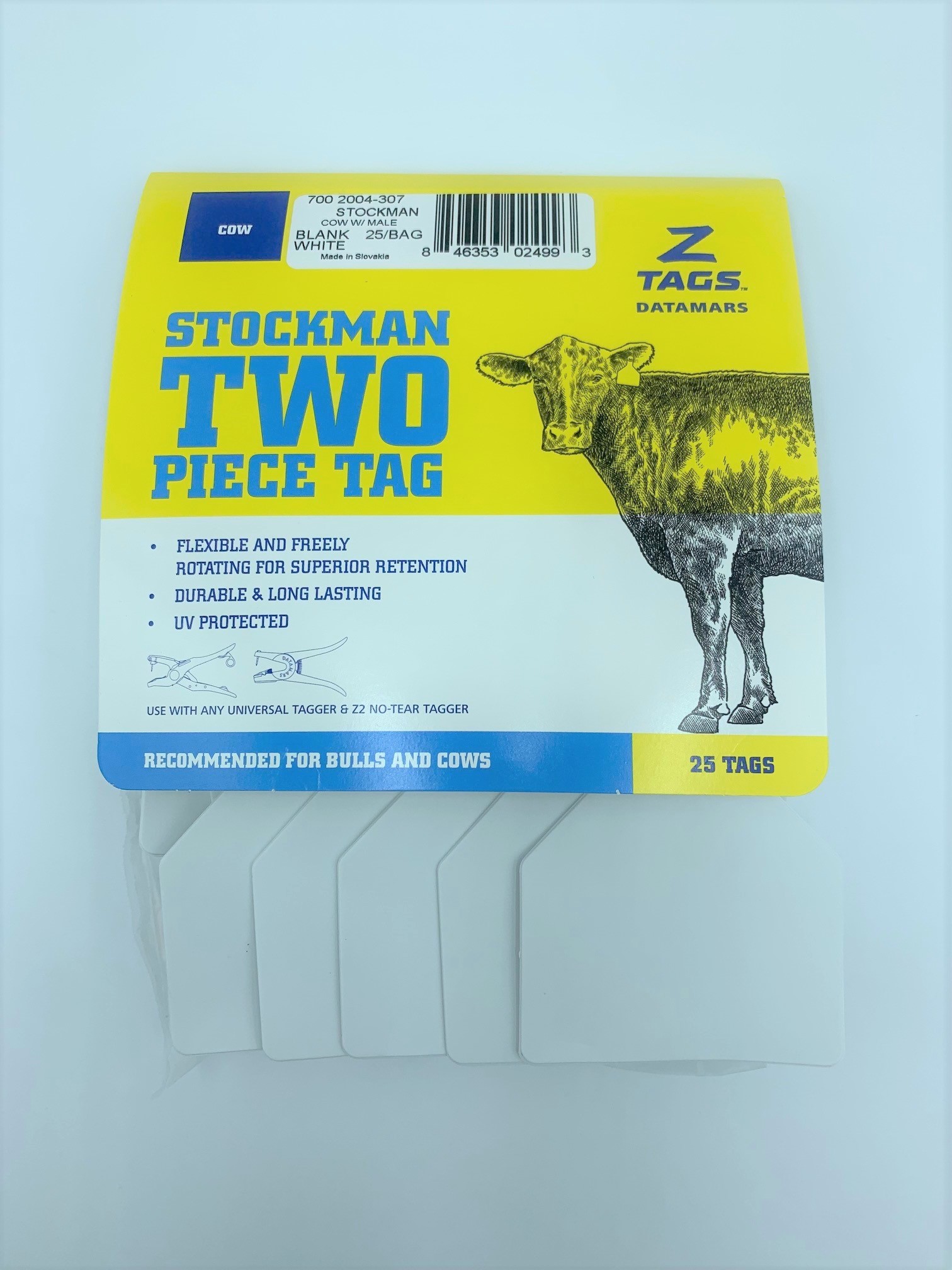 Z-Tag 2 Piece Tag - Cow (White) - Image 2