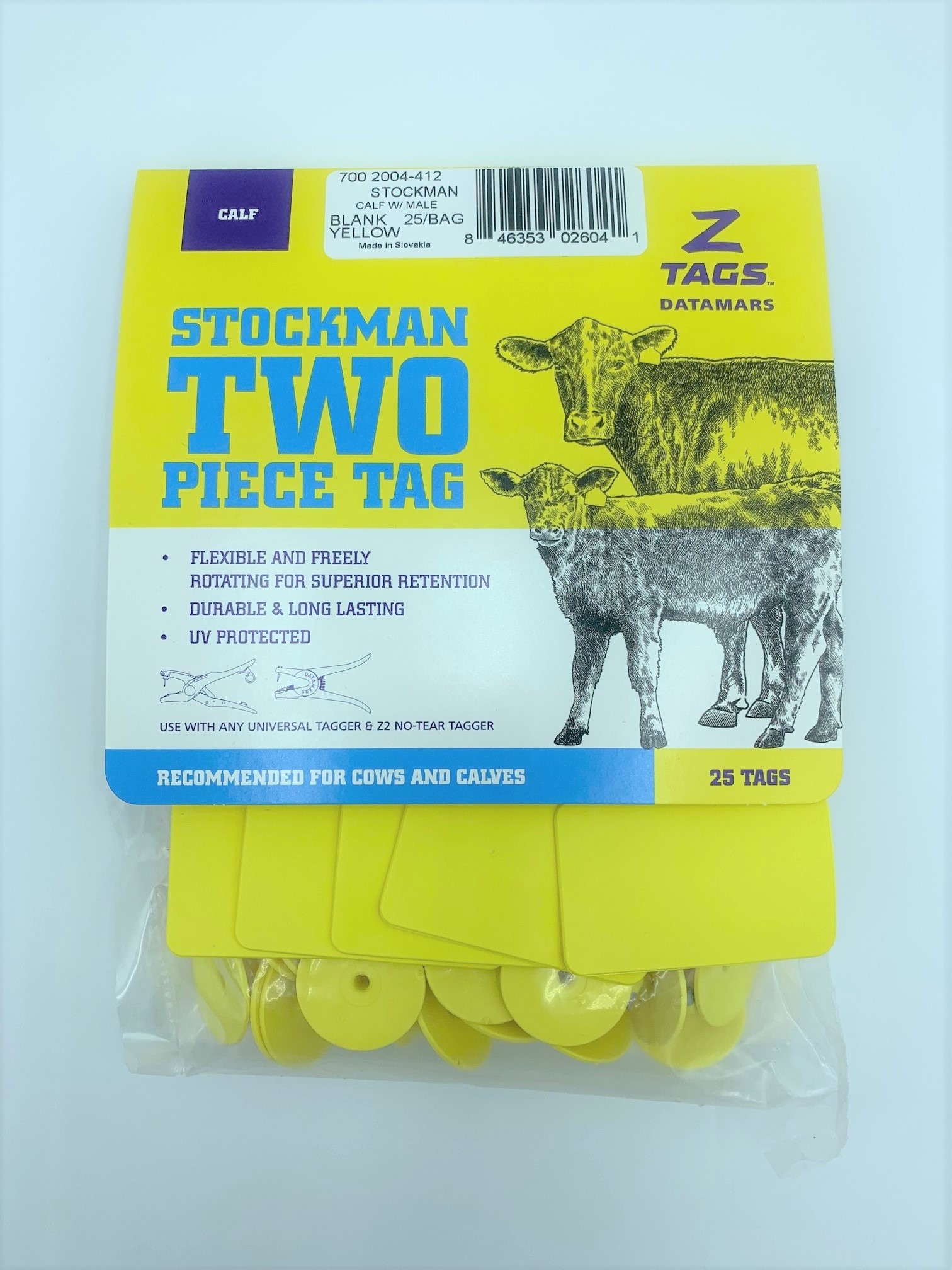 Z-Tag 2 Piece Tag - Calf (Yellow) - Image 2